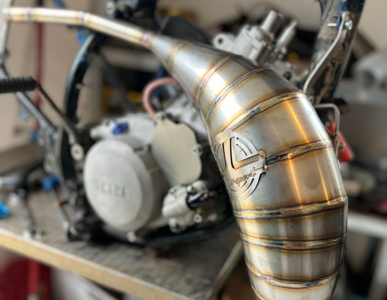 product-Stainless Exhaust long curve Sachs ZX125 -1